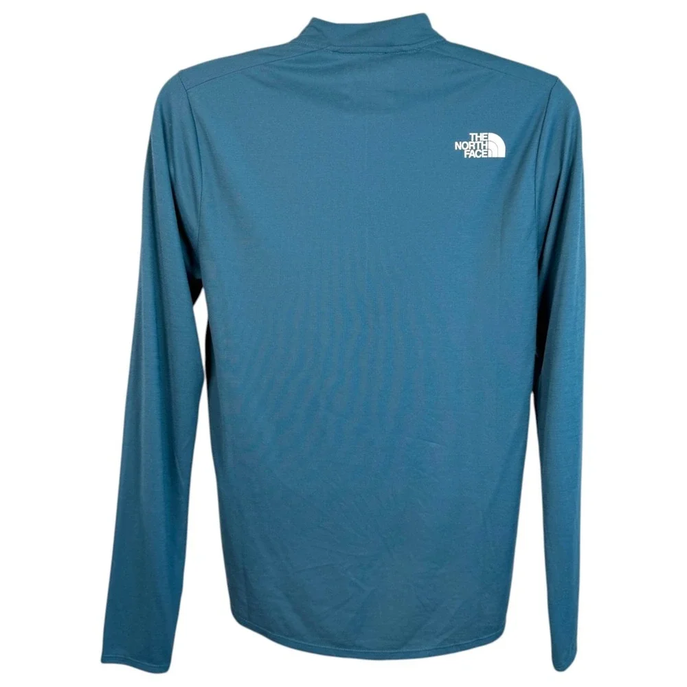 The North Face Men Active Trail Henley Sz S Teal Performance Outdoor Hiking Airy